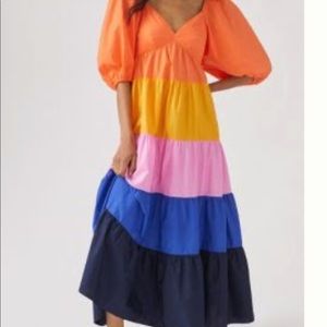 Anthropologie Farm Rio Striped Maxi Dress